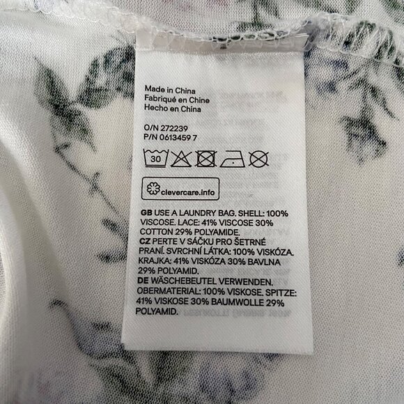 H&M Women's White Floral Tank Top with Lace Front Size Large - Picture 5 of 6